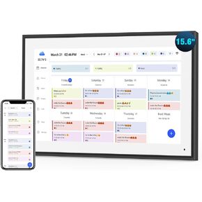 Calendar Digital 15.6 Inch Electronic Calendar&Chore Chart, 1920 * 1080P IPS Touchscreen Wall Smart Weekly and Monthly Planner for Family Black Gift for Mother mom Women