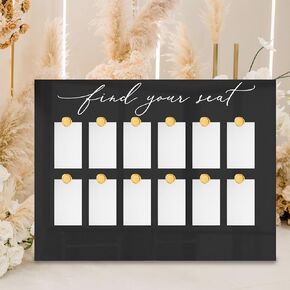 Find Your Seat Decal, Wedding Seating Chart Sticker, DIY Wedding Mirror Reception Sign, 18" W x 3" H" White Vinyl Script Lettering