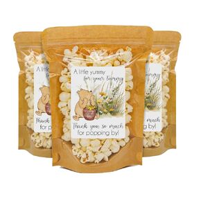Winnie the Pooh Baby Shower Popcorn Bag & Sticker Favors (Kraft Stand up Bags & Stickers 30 COUNT)
