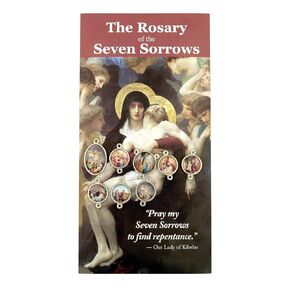 مسبحة كتيب Seven Sorrows و 7 أحزان ميدالية حبات | ملحق الصلاة الكاثوليكية | يتضمن كتيب للسبعة أحزان | تصميم فريد