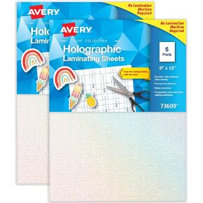 Avery 73601 Self-Adhesive Laminating Sheets, 9 x 12 Inch, Permanent Adhesive, 50 Clear Laminating Sheets
