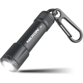 NICRON EDC Keychain Flashlight N1 Mini LED Light with AAA Battery, Portable Mini Light IPX7 Waterproof Build for Outdoor Camping etc.