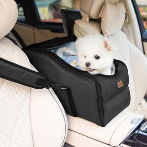 مقعد سيارة COG CAR CAR CANSEL CENTOLE للحيوانات الأليفة الصغيرة المحمولة بمقعد الداعم ، حقيبة ظهر سفر حاملة سيارات جرو تشمل حبل السلامة للحيوانات الأليفة التي تصل إلى 15 رطلاً (رمادي)