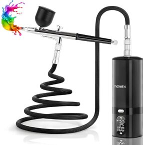 Airbrush Kit with Compressor, 32PSI Handheld Mini Air Brush Gun Set, Portable High Pressure Air Brushes for Painting, Tattoo, Nail Art, Mode, Makeup, Cake, Barber