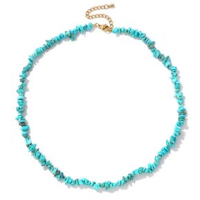 Raw Turquoise Necklace for Women 5-8mm Handmade Turquoise Beaded Necklace Turquoise Choker Necklaces Natural Stone Necklace Gemstone Necklace Turquoise Jewelry for Women