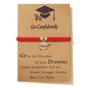 2025 Personalized Graduation Gifts for Her Him,Dainty Graduation Bracelets with Graduation Card,Graduation Gifts for College/8th Grade/High School/Nursing/Master Degree/5th Grade/Phd (gray)