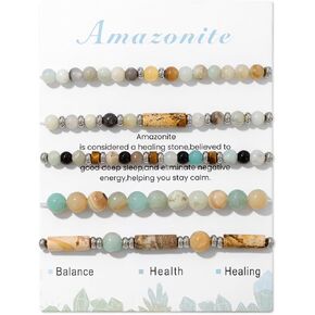 5Pcs Turquoise Bracelet for Women 4mm Stackable Turquoise Beaded Bracelets Crystal Bracelets Set Small Beaded Bracelets Stone Bracelets Turquoise Jewelry for Women in Kuwait