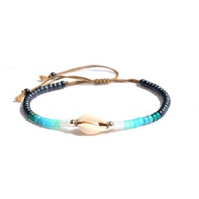 خواصة للمرأة ، والخرز للنساء ، والمعدلات القابلة للتعديل مقاوم للماء Cowrie Seashell Beads Bercelet في الكاحل ، والفيروز الأزرق Aqua Anclet ، Boho Beach Summer Hawaiian المجوهرات ، المصنوعة يدويًا من القبائل