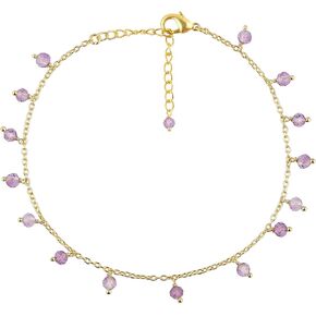 خلخال جزريت غاسيتون الخضراء الطبيعية ، سوار الكاحل بالخرز ، مجوهرات معلقة يدويًا ، بلورات شفاء ، سلسلة مملوءة بالذهب 14K ، سلسلة قابلة للتعديل ، هدية عيد ميلاد للنساء ، حجم 9+1.50 بوصة in Kuwait