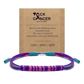 سوار Morse Code لسبب ما ، حماية شريط التوعية الشريط ، هدية إلهام هدية صحة الشريط ، سوار سلسلة سيرفر للرجال للرجال ، والنساء (F burgundy وسرطان العاج)