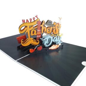 عيد ميلاد سعيد يوم ثلاثي الأبعاد البطاقة - أفضل بطاقة تحية من أي وقت مضى من زوجة ، الابن ، الابنة - بطاقة عيد ميلاد للأبي ، الزوج ، الجد - هدية مصنوعة يدويًا مع مظروف وعلامة الملاحظة