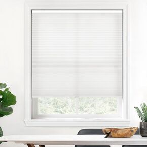 Lazblinds الظلال الخلوية اللاسلكية ، وترشيح الضوء ظلال قرص العسل مع خلايا 1.5 بوصة ، وعمى الحد من ضوضاء العزل الحراري للنوافذ ، 19 "W × 36" ساعة ، أبيض
