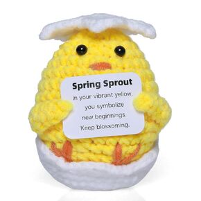 Handmade Easter Basket Stuffer Crochet Easter Bunny Hatching Eggs Positive Easter Chick Bunny Decor