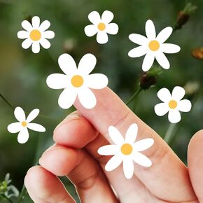 48 x Cute Daisy Stickers Small Flower Daisy Stickers to Decorate Phone, Water Bottle, Laptop Vinyl Decal, Mini Flower Stickers, Water Bottle Sticker, Spring Flower, 1" and 1.5"