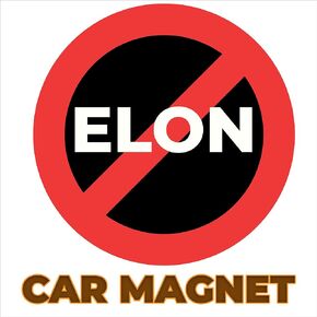 1pcs Funny Elon Magnet, No Elon Magnet, Elon Magnet, Anti Musk Tesla Bumper Magnet, 4 Inch Waterproof Car Magnet for Car, Truck, Toolbox, Window, Metal Surface,Funny Magnet