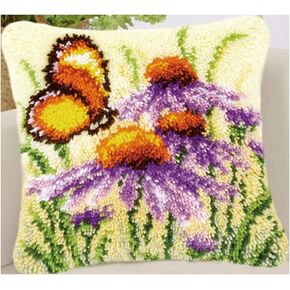LAPATAIN Latch Hook Kits for DIY Throw Pillow Cover,Needlework Cushion Cover Hand Craft Crochet for Great Family 17X17inch(Sunflower)