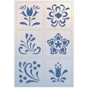 Rosemaling Stencil Set of 6 – Reusable Scandinavian Folk Art Templates for Painting on Wood, Walls, Fabric, and Furniture – Ideal for DIY Crafts & Home Decor – The Artful Stencil