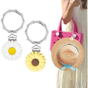 2Pcs Hat Clip for Travel on Bag, Hat Holder for Travel on Bag - Hands Free Hat Clip for Purse Luggage, Outdoor Travel Accessory, Keeps Hats from Falling