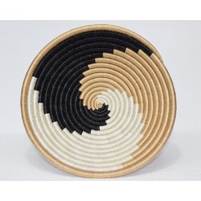 African Basket Rwanda - 8 Inches Diameter - Sisal, Sweetgrass Basket - Handmade From Africa, SRB223