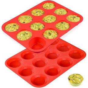 CAKETIME Silicone Muffin Pan Mini 24 Cups Cupcake Pan, Nonstick Food Grade Silicone Baking Pan 1 Pack