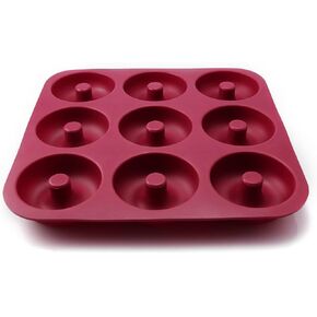 Large Silicone Donut Pan for Baking, 9 Cavity Non-Stick Food Grade Silicone Donut Molds, Doughnut Pan and Bagel Pans for Baking & Kitchen, BPA Free 11.2 x 11.1 Inches, Dishwasher Safe - Blue