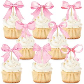 32pcs أسود القوس كب كيك أعلى القبعات الزخرفية القوس القوس يختار coquette ديكور كعكة الحلوى لعيد ميلاد الطفل لحفل الزفاف لوازم الزفاف