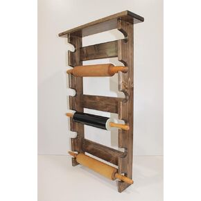 Rolling Pin Rack with Shelf – Provincial Rolling Pin Rack with Shelf - Rolling Pin Rack - Rolling Pin Rack for Six Pins - Rolling Pin Holder
