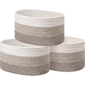 UBBCARE 3-Pack Woven Rope Shelf Baskets - 15x10x9in Decorative Storage Basket for Toys, Kids Playroom, Closet Organization & Cube Storage Organizer | Gift Basket Empty, Green
