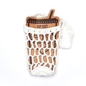 Crochet Mesh Drink Carrier Holder (Burgundy)