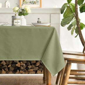 Horaldaily Fern Green Tablecloth 60×84 Inch Rectangular, Stain and Wrinkle Resistant Washable Table Cloth, Decorative Polyester Table Cover for Party Picnic Dinner Decor