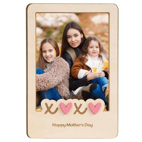 إطار صورة يوم الأم مع شريط (يناسب الصورة 2.9 "x4") ، إطار صور خشبي لأم الثلاجة وأنا ، هدايا عيد الأم السعيدة من الطفل ، الطفل ، الزوج ، هدية للماما ، زوجة ، ابنة ، أمي جديدة