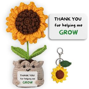 Positive Sunflower Crochet Doll – 'You Are Truly Awesome' Gift for Mom – Perfect for Mother’s Day, Birthdays & Any Occasion (You're truly awesome)