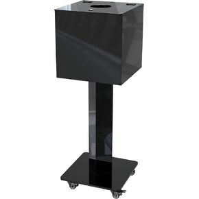 MOOFI Suggestion Box with Lock, Acrylic Ballot Box with Locking Casters, Floor Standing Donation Box for Charity, Voting, Church & Event Fundraising, 13.78"x13.78"x13.78", Black in Kuwait