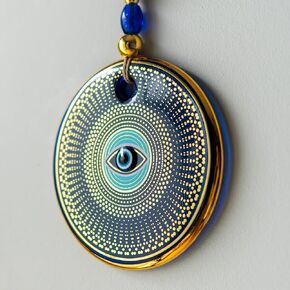 ORENDA-Turkish Evil Eye Wall Hanging, 5.1 in Diameter, Handmade Glass Nazar – Protection and Good Luck for Home, Office, or Gifts in Kuwait