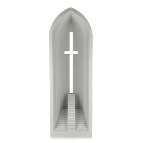 SAINT LIGHT Church, Original Designed Religious Sculpture, Home Decor, Garden Sculpture, Gift For Mother's Day, 9.8 Inches High, Solid Stone Handmade
