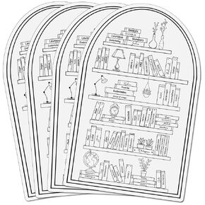 Books of The Bible Tracker, Bible Books on the Shelf, Bible Reading Tracker Sticker, Bible Bookshelf Tracker, 6.8 x 4.3 in, Set of 4