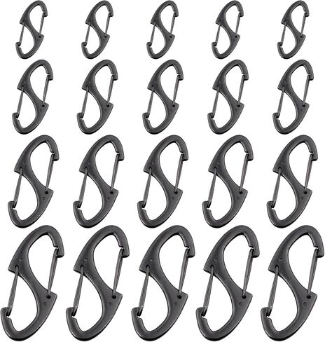 Zipper Clips Anti Theft, 20 Pcs Zipper Pull Locks for Backpacks, Double-Sided Spring S Carabiner Clasps Theft Deterrent for Luggage Suitcase Handbags Keys Purse(Triangle Black) in Saudi Arabia