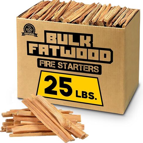 Eco-Stix Fatwood Fire Starter Kindling Firewood Sticks – 100% Organic – Firestarter for Wood Stoves, Fireplaces, Campfires, Bonfires, 25 Lbs in Saudi Arabia