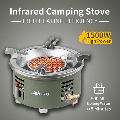 Portable Camping Stove 30,000 BTU, Stainless Steel Outdoor Camp Gas Burner,with Carry Case,39.4in Steel Braided Hose,Heavy Duty Brass Burner Head, Compatible with Isobutane Butane Propane Fuel in Saudi Arabia