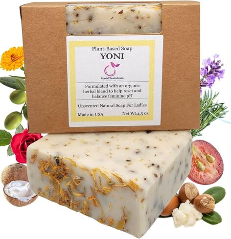 YONI SOAP - Fragrance Free Yoni Bar Soap, Postpartum Care Soap, Womens pH Balance Plant-Based Cold Processed Soap With Apple Cider Vinegar & Shea Butter for Freshness & Hydration, Odor Control in Saudi Arabia