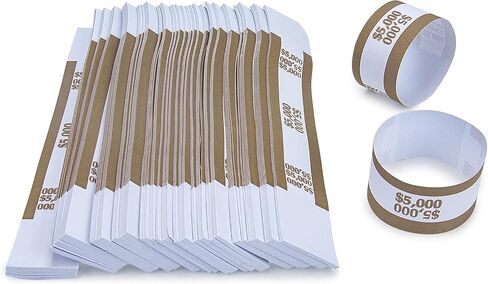أحب حزمة من 500 عملة عملة ختم الأشرطة الأشرطة أغلفة الفاتورة الأموال (أصفر 1000-500 جهاز كمبيوتر) in Kuwait