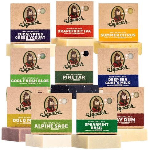 Dr. Squatch Natural Bar Soap للرجال مجموعة هدايا متنوعة - عملية بارد لا توجد مواد كيميائية قاسية - رابيدات الغابات المطيرة ، شلالات جديدة ، كاستاواي جوز الهند ، بوربون الخشب ، الصنوبر القطران والمزيد (5 أوقية ، 10 حزم) in Kuwait