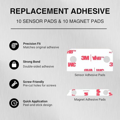 Replacement Adhesive for Ring Alarm Contact Sensors and Magnets (2nd Gen) – Strong Double-Sided Tape for Easy Installation (5 Sensor Pads & 5 Magnet Pads) in Saudi Arabia