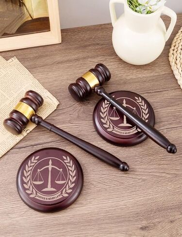 Perfect Desk Accessory, Wooden Gavel and Sound Block Set for Lawyers, Judges, Chairmen of The Board Auction, Club Presidents in Saudi Arabia