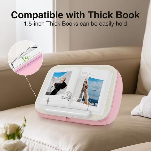 elitehood Book Stand, Comfortable Book Stand with Pillow Pad for Hand Free Reading in Bed, Bed Book Lap Holder - Minimize Neck Strain & Perfect Idea for Book Lovers in Dorm Room or Anywhere in Saudi Arabia