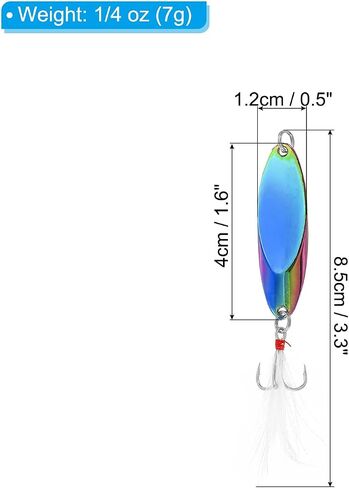 PATIKIL Fishing Spoons, Fishing Lures Casting Spoon Treble Hooks Jigs Hard Metal Spinner Bait for Freshwater Saltwater in Saudi Arabia