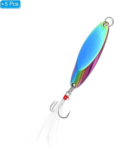 PATIKIL Fishing Spoons, Fishing Lures Casting Spoon Treble Hooks Jigs Hard Metal Spinner Bait for Freshwater Saltwater in Saudi Arabia