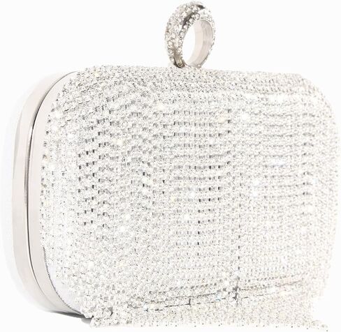 Silver Sparkling 3-in-1 Handbag with Tassels Evening Bag for Women Formal Clutch Purses for Women Durable Fashionista Women's Evening HandBags 7.7'x5.3'x2.4' Perfect for Bridal Wedding Party (silver) in Saudi Arabia