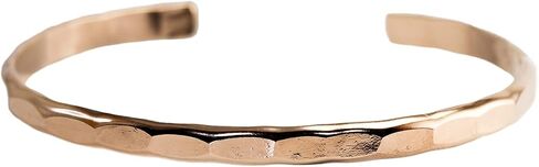 Wide Hammered Cuff Bracelet; 14K Gold Filled Bangle with Hammered Texture; Women's Stacking Cuff by Lotus Stone Jewelry (L, Gold) in Saudi Arabia