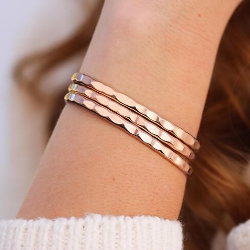Wide Hammered Cuff Bracelet; 14K Gold Filled Bangle with Hammered Texture; Women's Stacking Cuff by Lotus Stone Jewelry (L, Gold) in Saudi Arabia